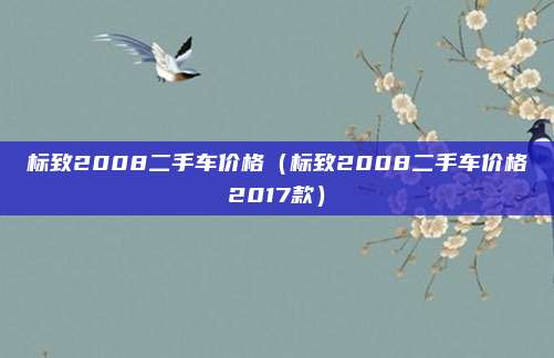 标致2008二手车价格(标致2008二手车价格2017款)