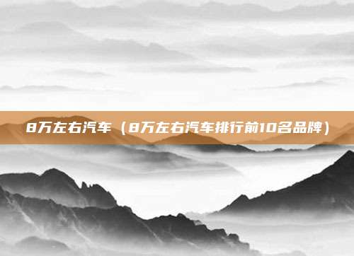 8万左右汽车(8万左右汽车排行前10名品牌)