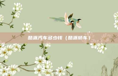 酷派汽车多少钱（酷派轿车）