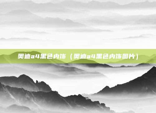 奥迪a4黑色内饰（奥迪a4黑色内饰图片）