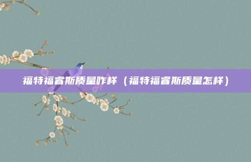 福特福睿斯质量咋样(福特福睿斯质量怎样)