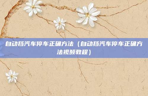 自动挡汽车停车正确方法(自动挡汽车停车正确方法视频教程)