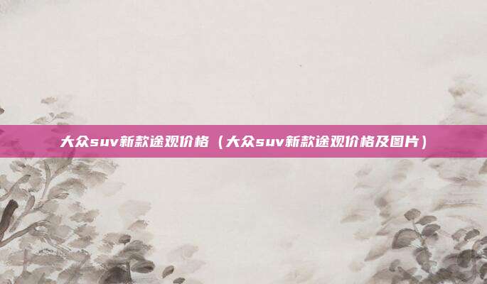 大众suv新款途观价格(大众suv新款途观价格及图片)