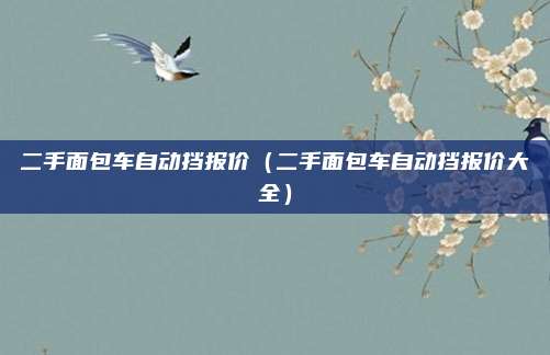 二手面包车自动挡报价(二手面包车自动挡报价大全)