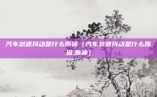 汽车怠速抖动是什么原因(汽车怠速抖动是什么原因,断油)