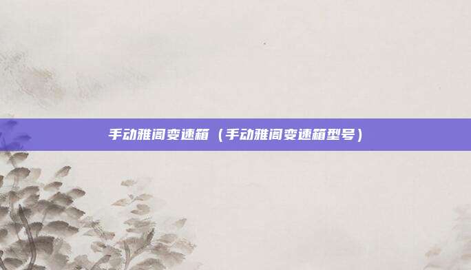 手动雅阁变速箱（手动雅阁变速箱型号）
