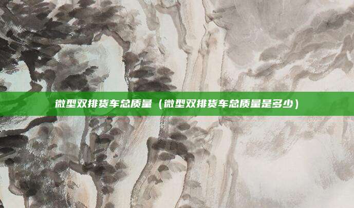 微型双排货车总质量（微型双排货车总质量是多少）