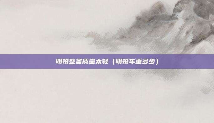 明锐整备质量太轻(明锐车重多少)