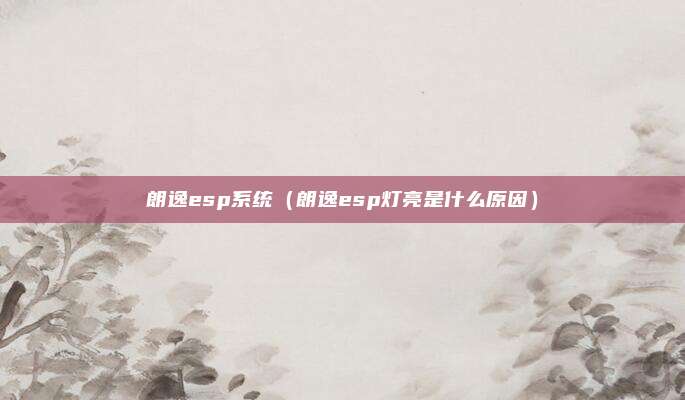 朗逸esp系统（朗逸esp灯亮是什么原因）