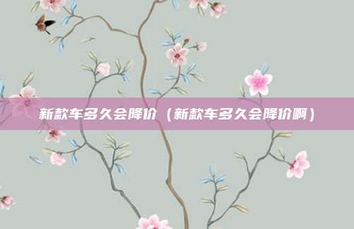 新款车多久会降价(新款车多久会降价啊)