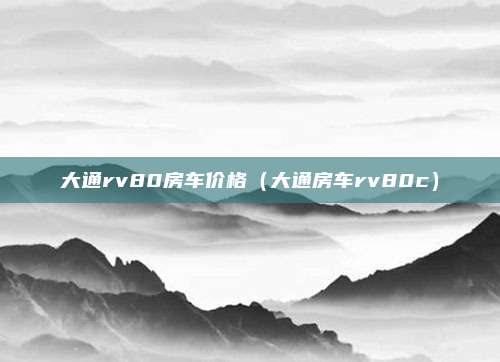 大通rv80房车价格(大通房车rv80c)