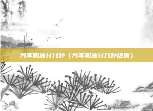 汽车机油分几种（汽车机油分几种级别）