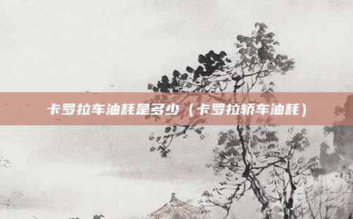 卡罗拉车油耗是多少（卡罗拉轿车油耗）