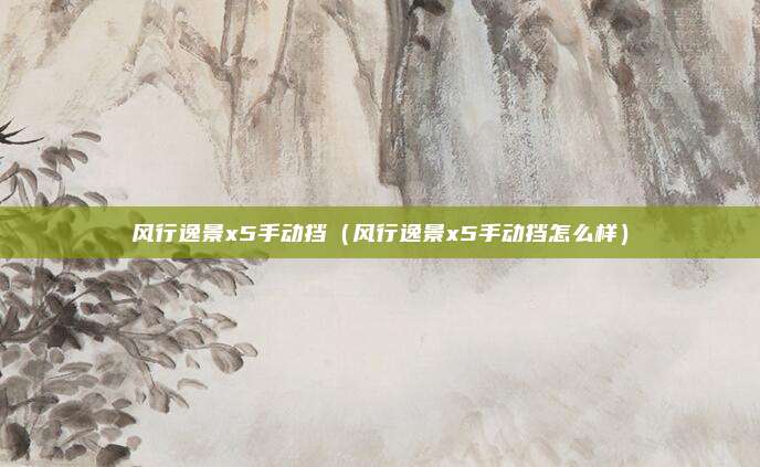 风行逸景x5手动挡（风行逸景x5手动挡怎么样）