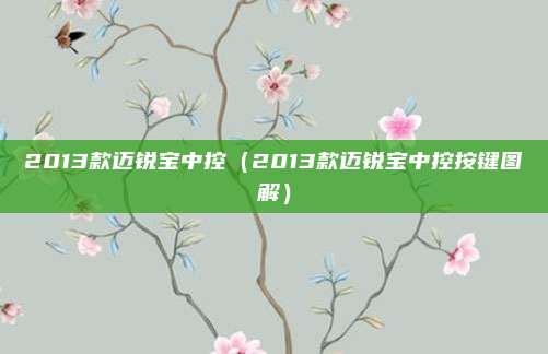 2013款迈锐宝中控(2013款迈锐宝中控按键图解)