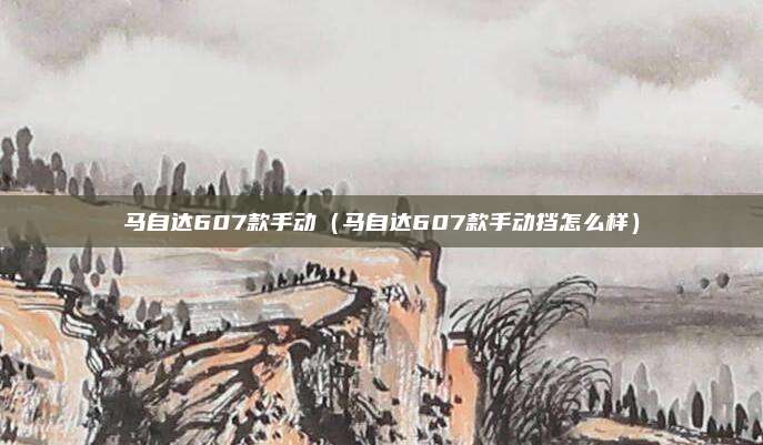 马自达607款手动（马自达607款手动挡怎么样）
