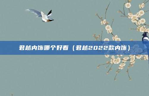 君越内饰哪个好看(君越2022款内饰)