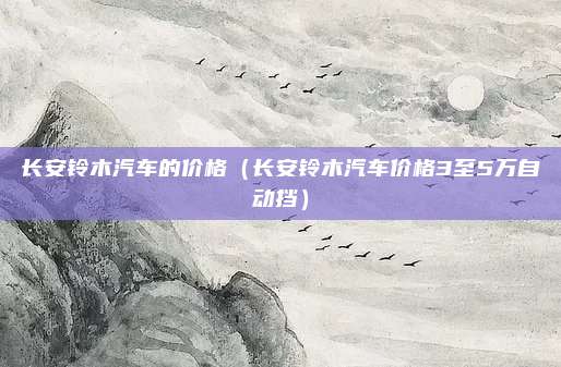 长安铃木汽车的价格（长安铃木汽车价格3至5万自动挡）