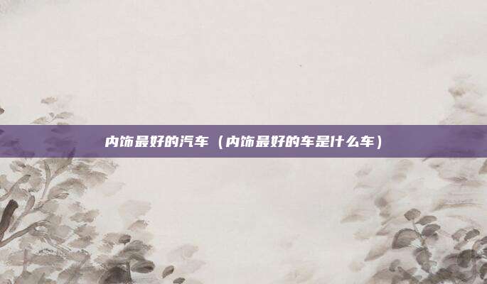 内饰最好的汽车(内饰最好的车是什么车)
