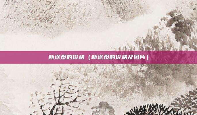 新途观的价格(新途观的价格及图片)