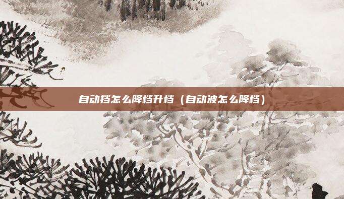 自动挡怎么降档升档（自动波怎么降档）