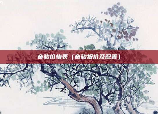 奇骏价格表(奇骏报价及配置)