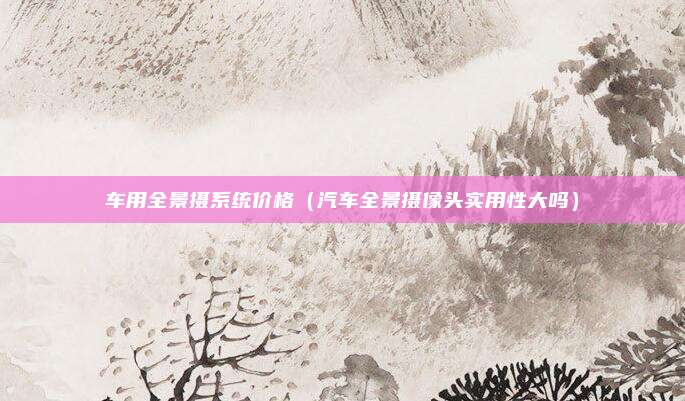 车用全景摄系统价格（汽车全景摄像头实用性大吗）