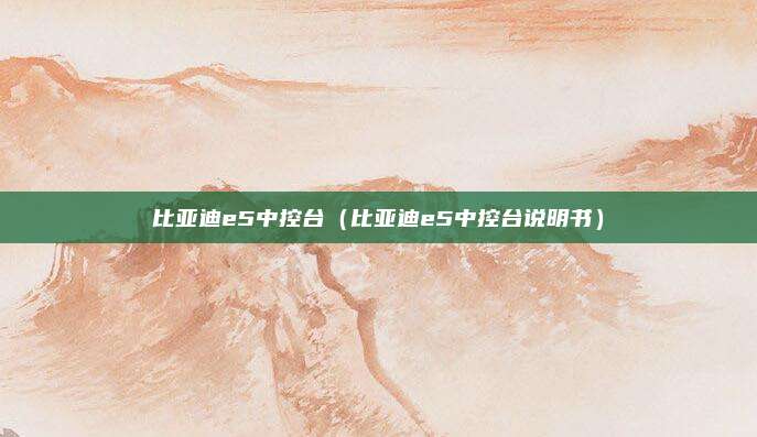 比亚迪e5中控台(比亚迪e5中控台说明书)