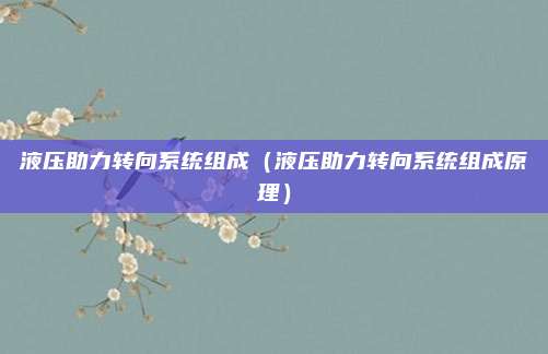 液压助力转向系统组成(液压助力转向系统组成原理)