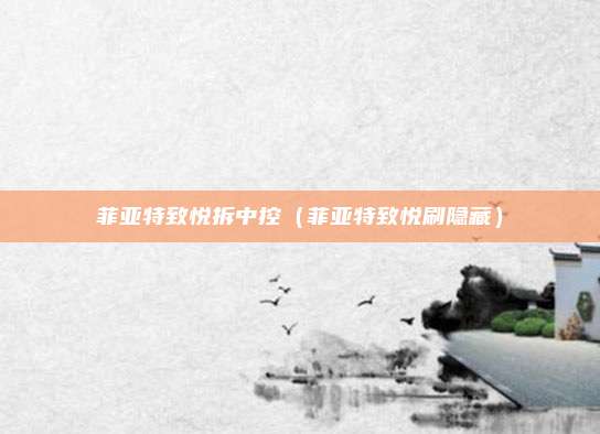 菲亚特致悦拆中控（菲亚特致悦刷隐藏）