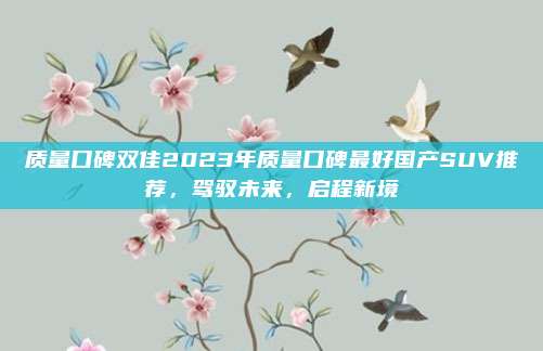 质量口碑双佳2023年质量口碑最好国产SUV推荐,驾驭未来,启程新境