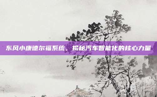 东风小康德尔福系统,揭秘汽车智能化的核心力量