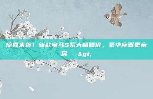 惊喜来袭！新款宝马5系大幅降价，豪华座驾更亲民 -->