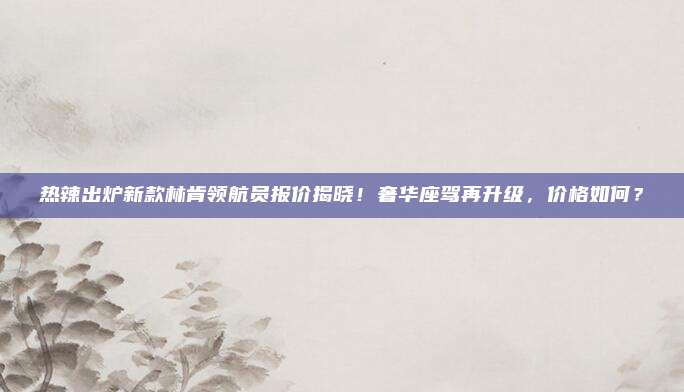 热辣出炉新款林肯领航员报价揭晓！奢华座驾再升级，价格如何？