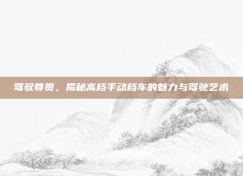 驾驭尊贵，揭秘高档手动档车的魅力与驾驶艺术