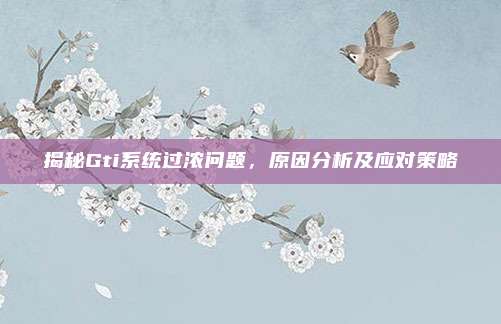 揭秘Gti系统过浓问题,原因分析及应对策略