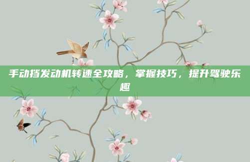 手动挡发动机转速全攻略，掌握技巧，提升驾驶乐趣