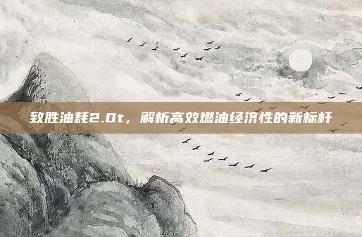致胜油耗2.0t，解析高效燃油经济性的新标杆