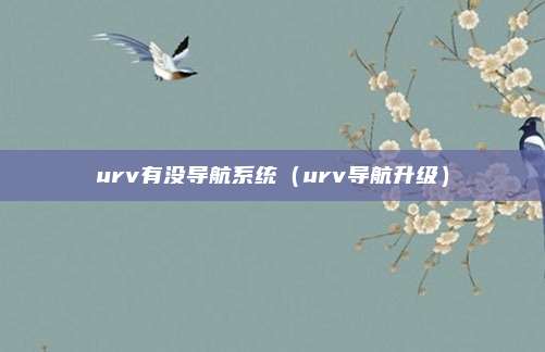 urv有没导航系统（urv导航升级）