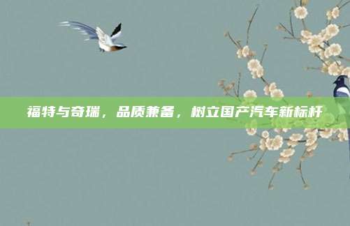 福特与奇瑞,品质兼备,树立国产汽车新标杆