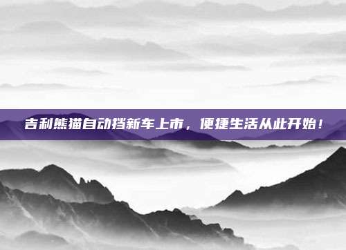 吉利熊猫自动挡新车上市，便捷生活从此开始！