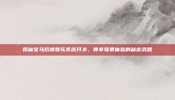 揭秘宝马后排娱乐系统开关,尊享驾乘体验的秘密武器