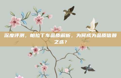 深度评测,帕拉丁车品质解析,为何成为品质信赖之选?
