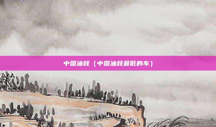 中国油耗（中国油耗最低的车）