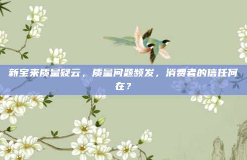 新宝来质量疑云,质量问题频发,消费者的信任何在?