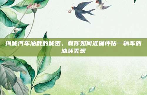 揭秘汽车油耗的秘密，教你如何准确评估一辆车的油耗表现