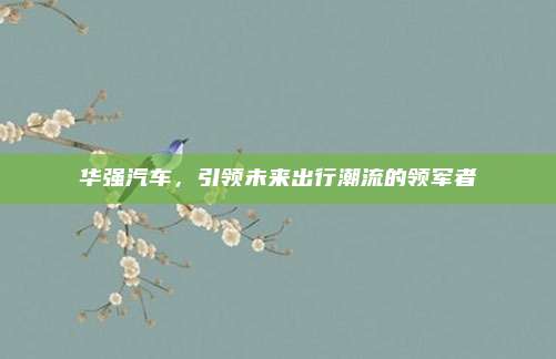 华强汽车,引领未来出行潮流的领军者
