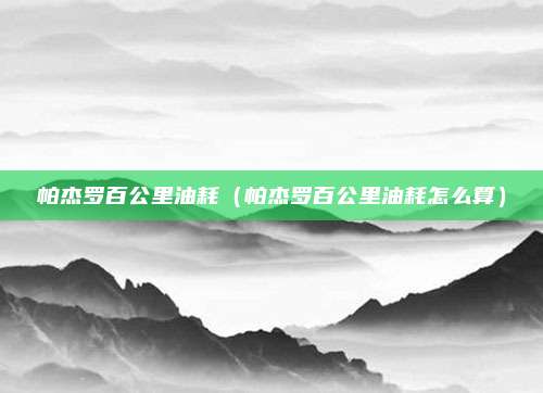 帕杰罗百公里油耗(帕杰罗百公里油耗怎么算)