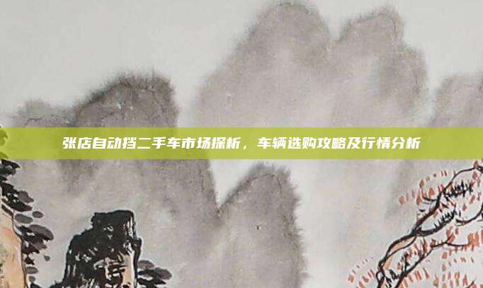张店自动挡二手车市场探析，车辆选购攻略及行情分析