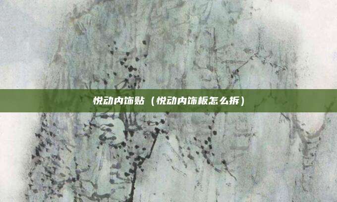 悦动内饰贴（悦动内饰板怎么拆）